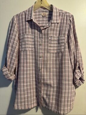 Boston Traders Plaid Shirt in White, Pink & Gray
